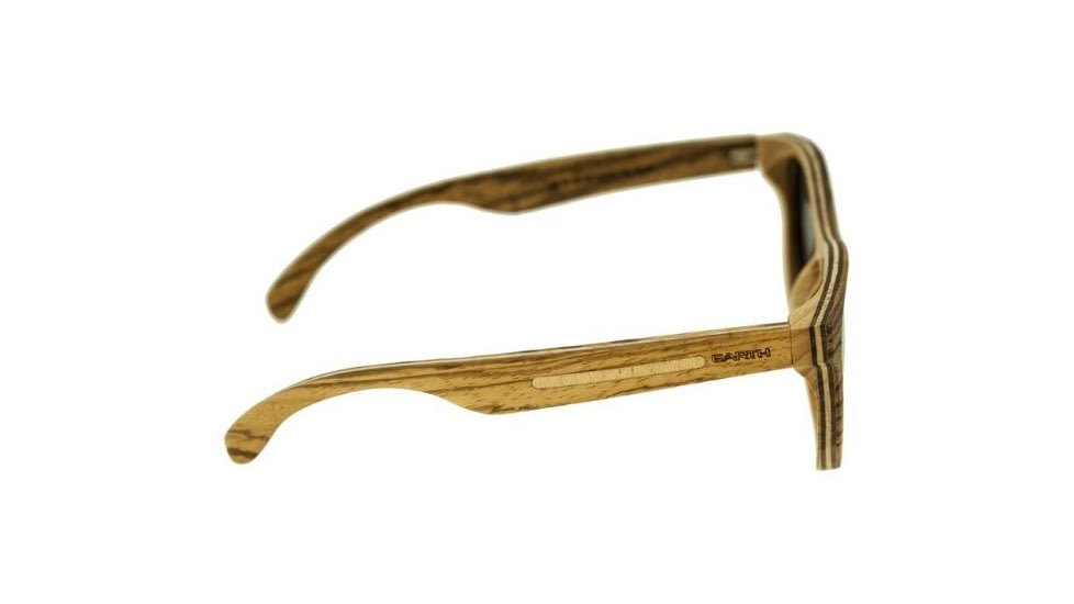 Earth Del Carmen Sunglasses, Zebra Bamboo Wood Frame, Brown Lens, ESG002ZB