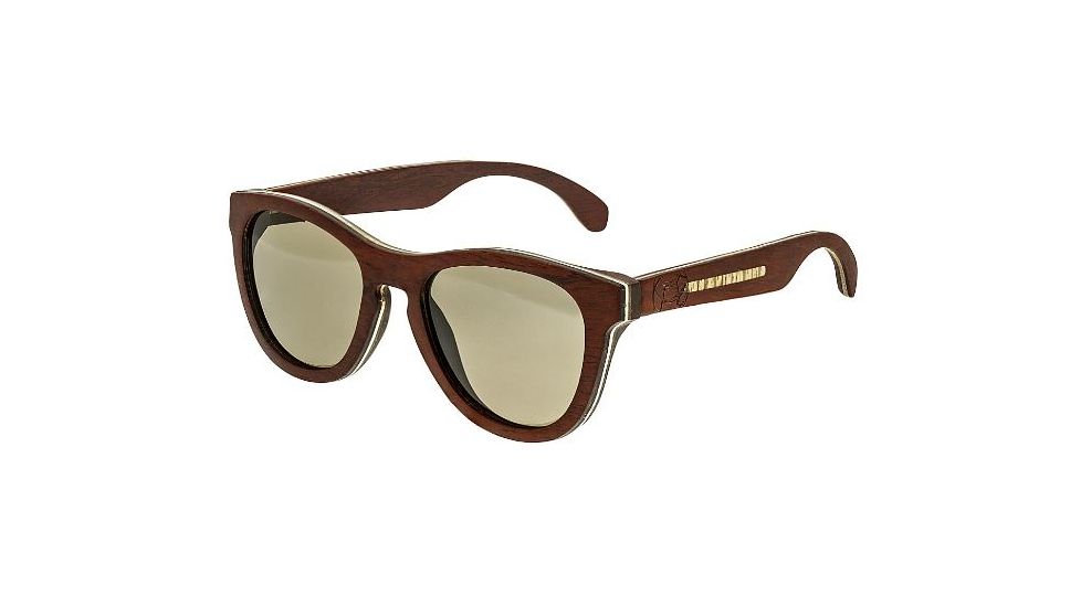 Earth Del Carmen Sunglasses, Zebra Rosewood Wood Frame, Brown Lens, ESG002RZ