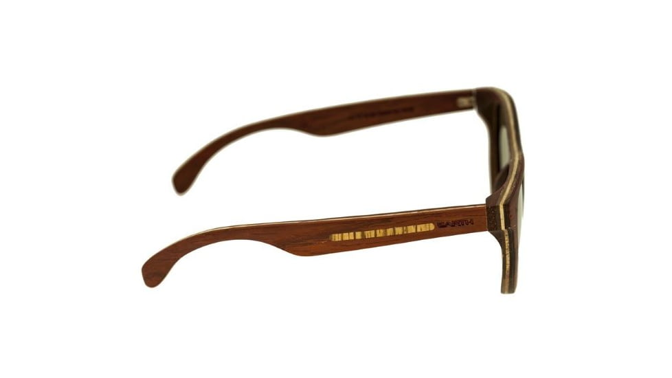 Earth Del Carmen Sunglasses, Zebra Rosewood Wood Frame, Brown Lens, ESG002RZ