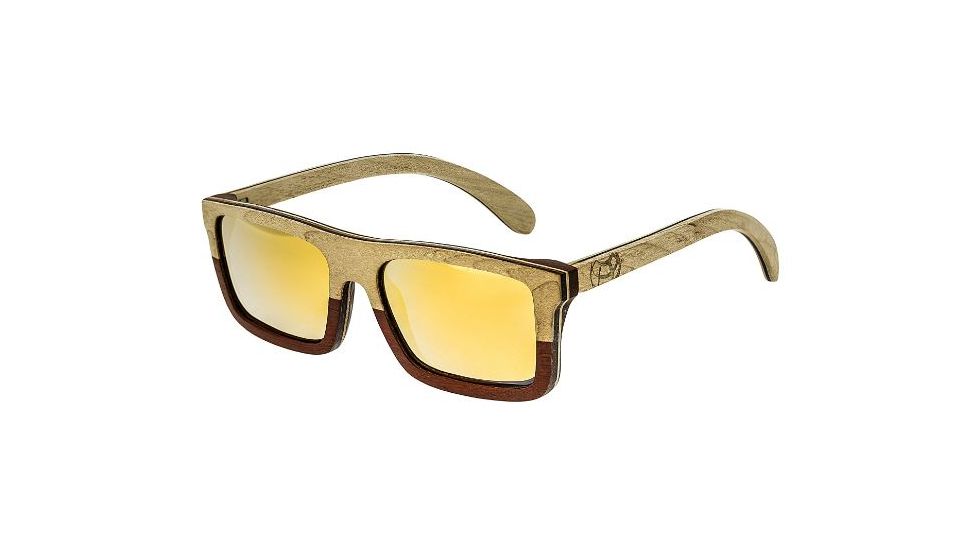 Earth Lanikai Sunglasses, Bamboo Ebony Wood Frame, Yellow Lens, ESG014BE