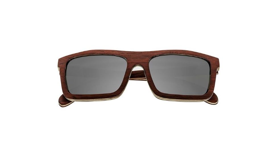 Earth Lanikai Sunglasses, Rosewood Bamboo Wood Frame, Silver Lens, ESG014RM