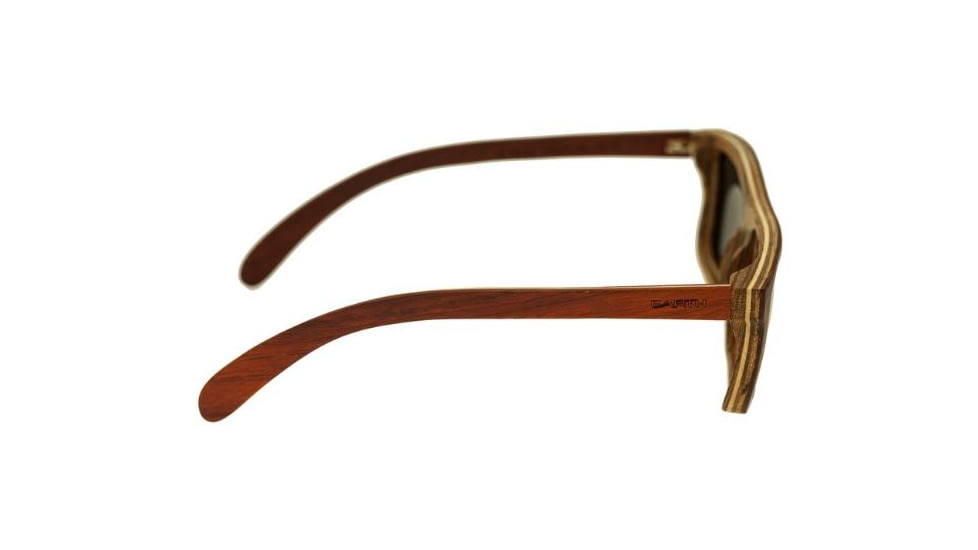 Earth Lanikai Sunglasses, Rosewood Bamboo Wood Frame, Silver Lens, ESG014RM