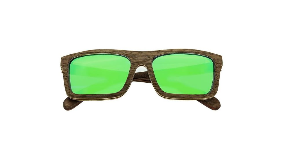 Earth Lanikai Sunglasses, Walnut Zebrawood Wood Frame, Green Lens, ESG014WR