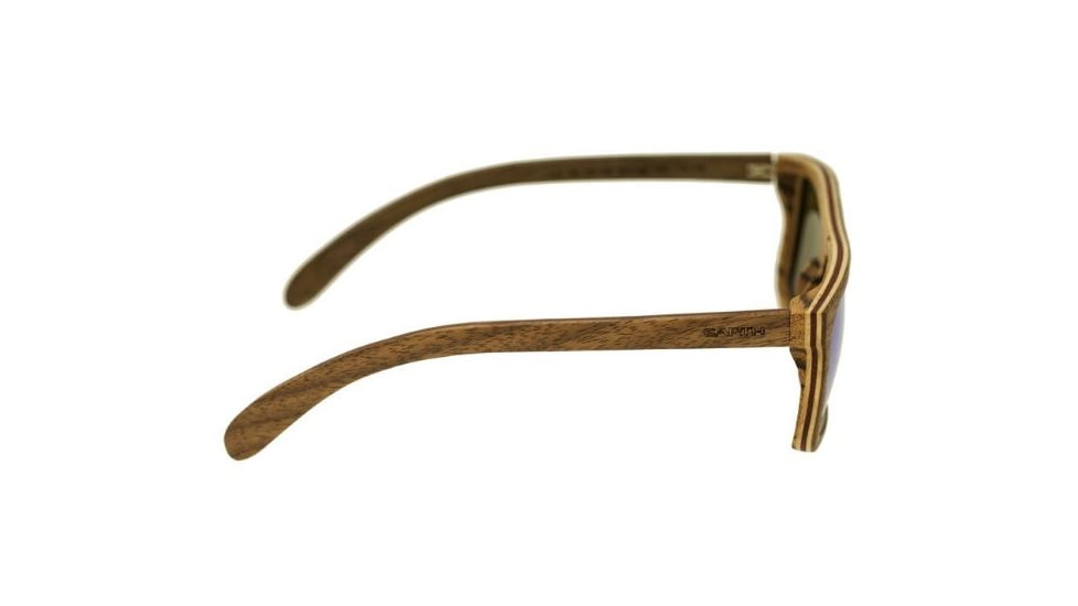 Earth Lanikai Sunglasses, Walnut Zebrawood Wood Frame, Green Lens, ESG014WR