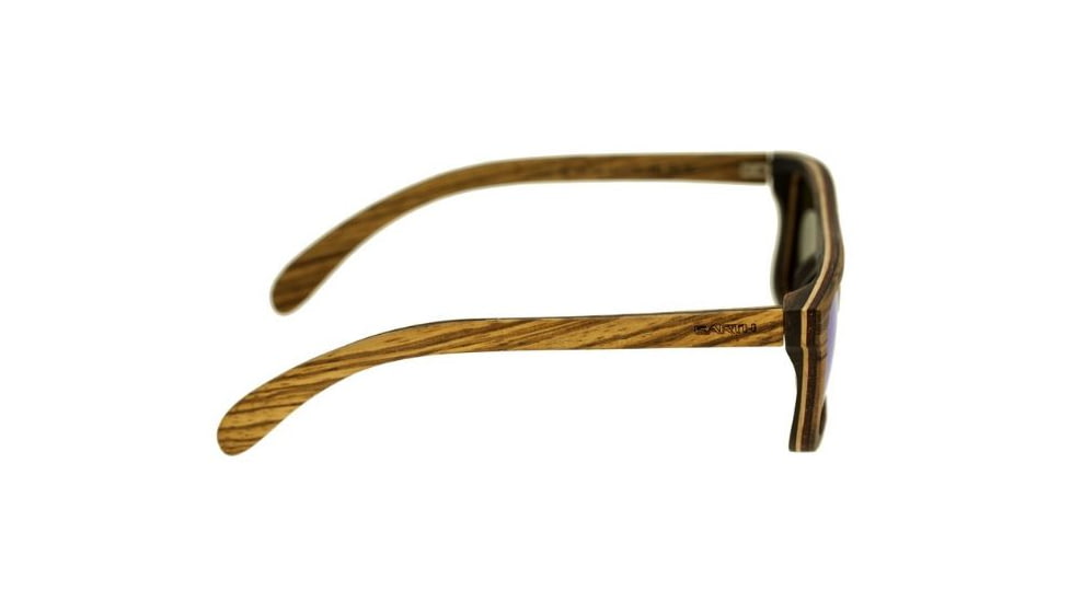 Earth Lanikai Sunglasses, Zebra Rosewood Wood Frame, Blue-Mirror Lens, ESG014ZB