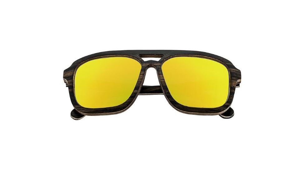Earth Playa Sunglasses, Ebony Maple Wood Frame, Yellow Lens, ESG062EM