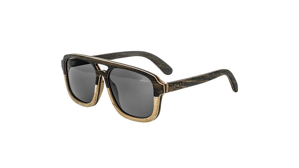 Earth Playa Sunglasses. Ebony Zebrawood Wood Frame, Black Lens, ESG062EZ
