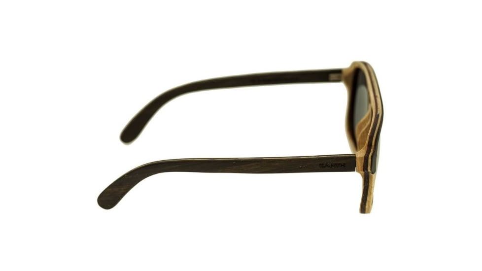 Earth Playa Sunglasses. Ebony Zebrawood Wood Frame, Black Lens, ESG062EZ