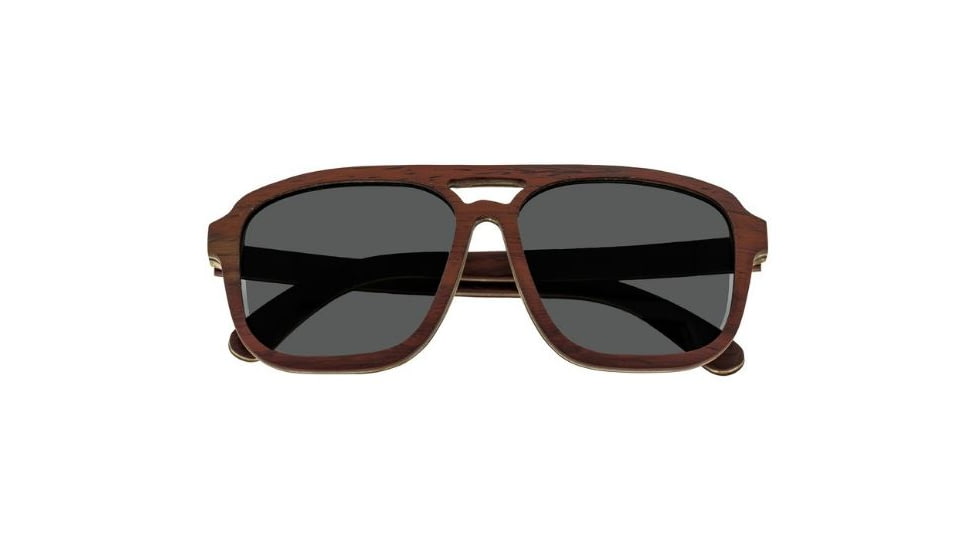 Earth Playa Sunglasses, Rosewood Bamboo Wood Frame, Black Lens, ESG062RB