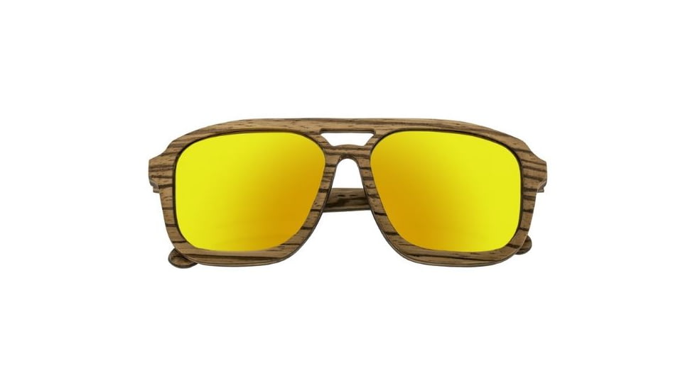 Earth Playa Sunglasses, Walnut Zebrawood Wood Frame, Yellow Lens, ESG062ZW