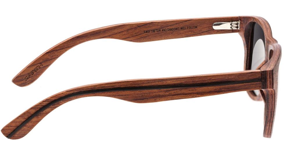 Earth Wood Solana Polarized Sunglass, Red Rosewood/Black, One Size, ESG004R