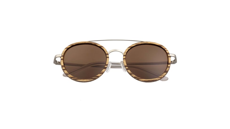 Earth Wood Binz Polarized Sunglass, Zebrawood/Brown, One Size, ESG048ZS