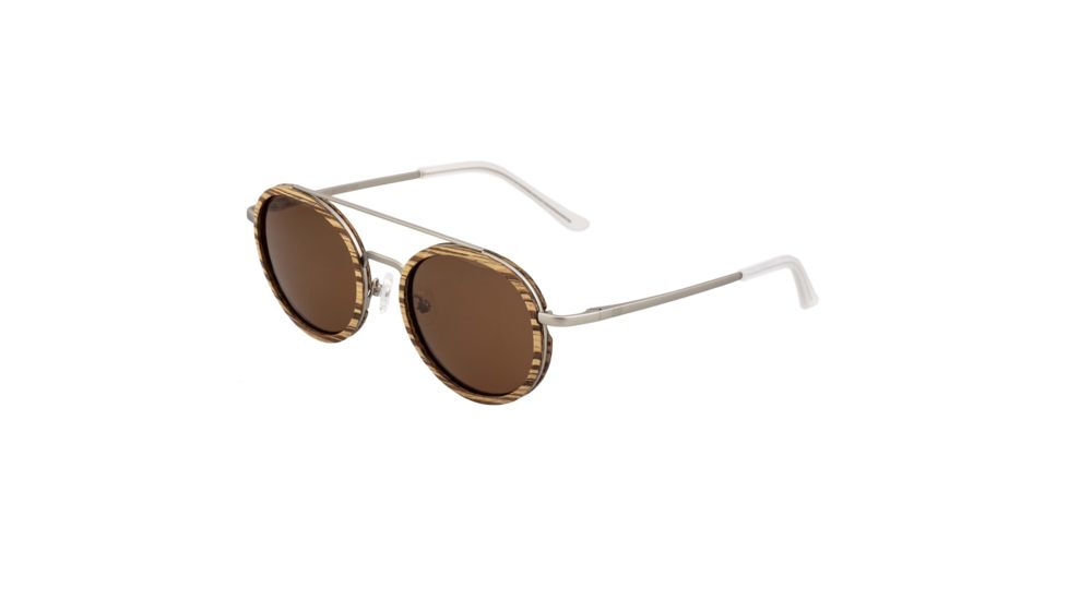 Earth Binz Polarized Sunglasses - Unisex, Zebrawood/Brown, One Size, ESG048ZS