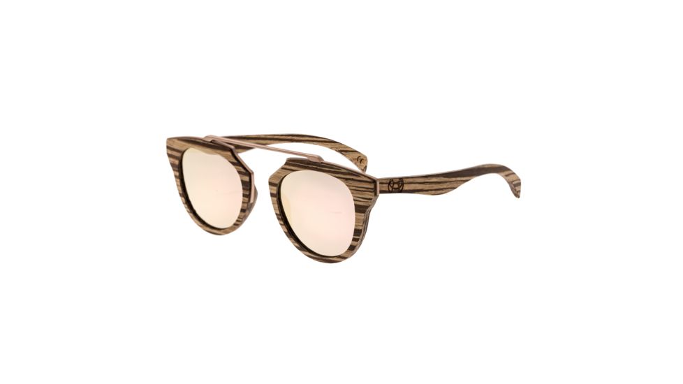 Earth Ceira Polarized Sunglasses, Bamboo &amp; Ebony/Rose Gold, ESG021RG