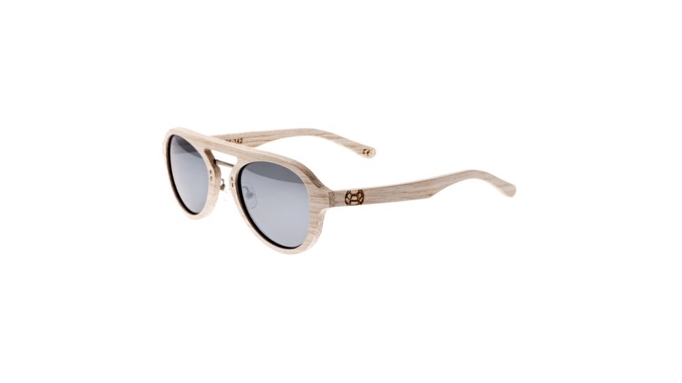 Earth Wood Cruz Sunglasses, White Frame, Silver Polarized Lenses, ESG023SL