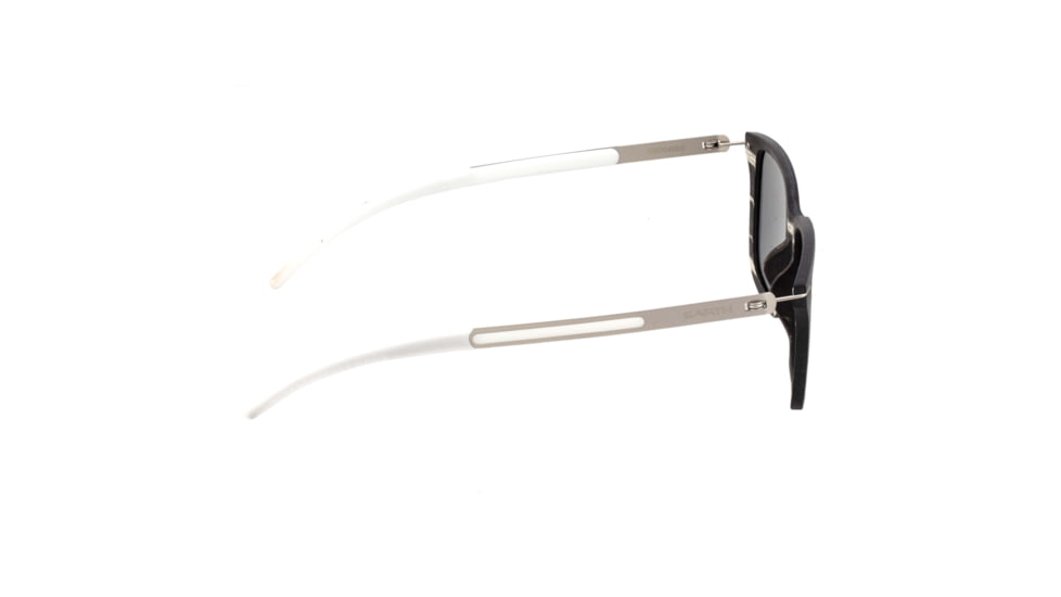 Earth Wood Doumia Polarized Sunglass, Black Butterfly/Silver, One Size, ESG043BS