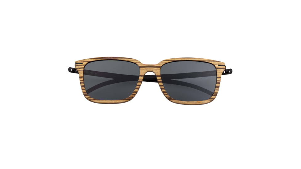 Earth Wood Doumia Polarized Sunglass, Zebrawood/Black, One Size, ESG043ZB