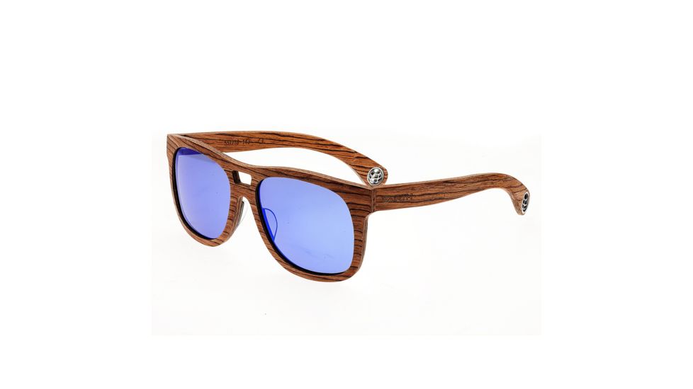 Earth Wood Las Islas Sunglasses, Red Frame, Blue/Green Lenses, ESG055R