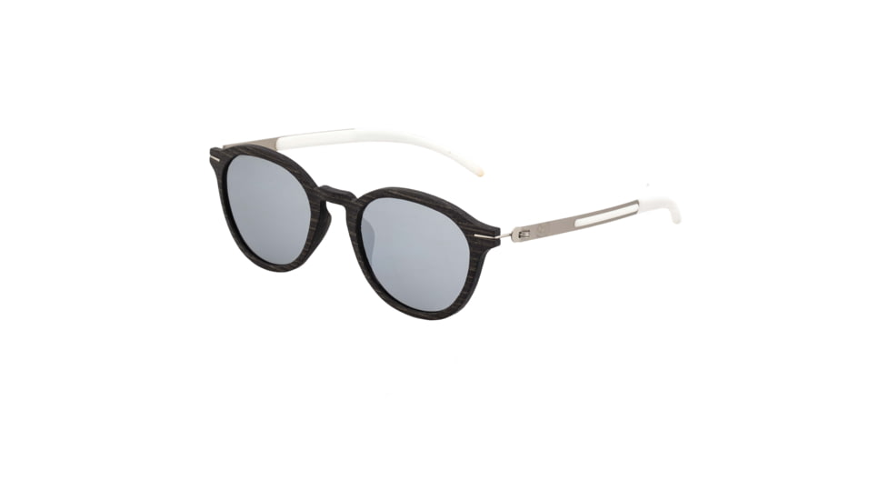 Earth Wood Sabal Polarized Sunglass, Ebony/Silver, One Size, ESG044ES
