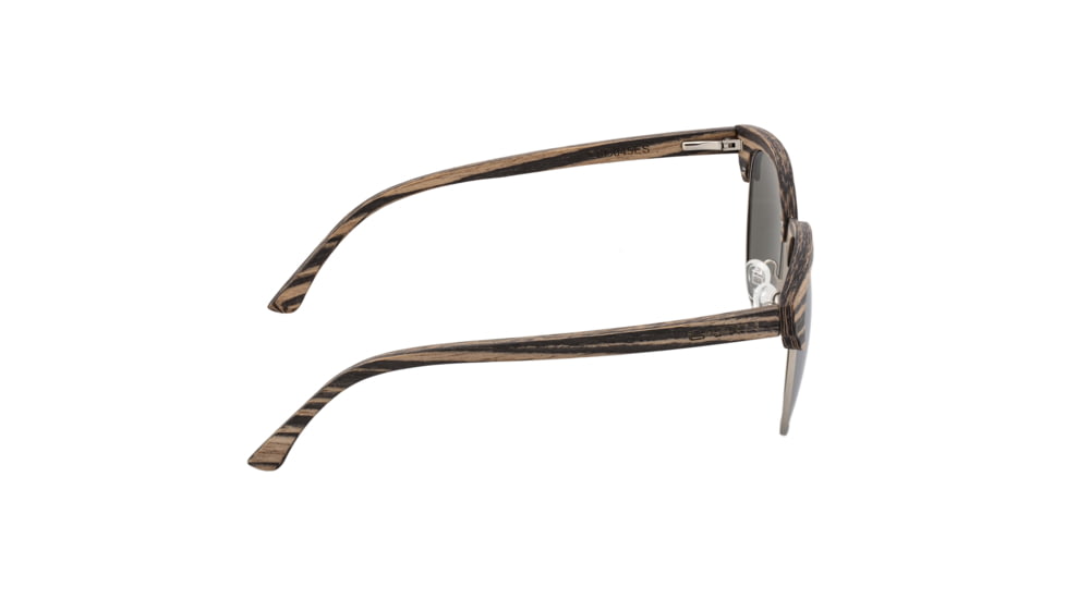 Earth Wood Sassel Polarized Sunglass, Ebony/Silver, One Size, ESG045ES