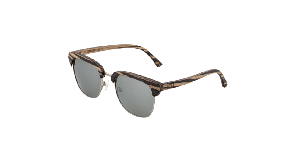 Earth Sassel Polarized Sunglasses - Unisex, Ebony/Silver, One Size, ESG045ES