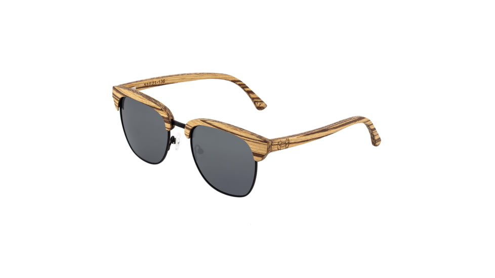 Earth Wood Sassel Polarized Sunglass, Zebrawood/Black, One Size, ESG045ZB