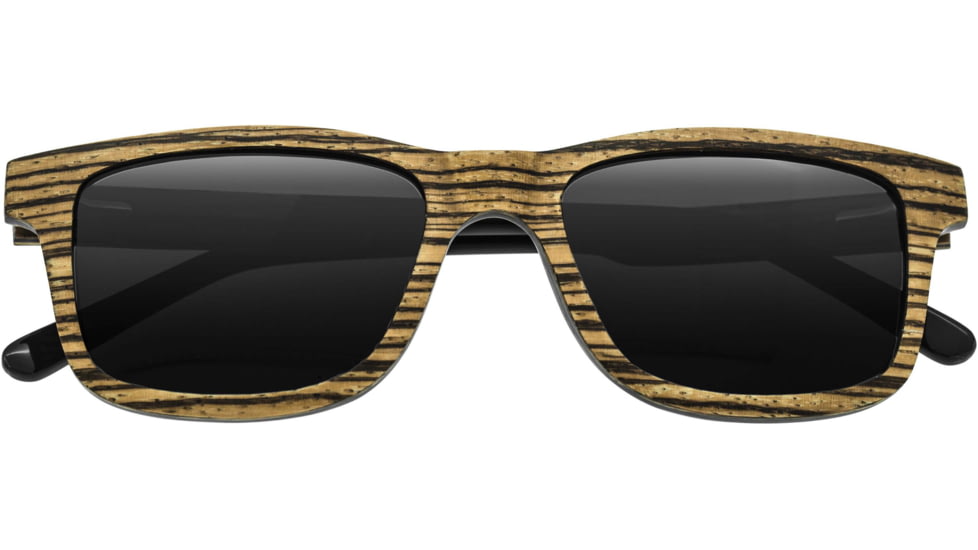 Earth Wood Tide Polarized Sunglass, Zebrawood/Black, One Size, ESG009GR