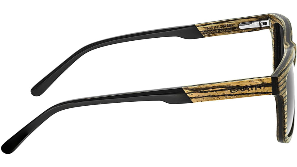 Earth Wood Tide Polarized Sunglass, Zebrawood/Black, One Size, ESG009GR