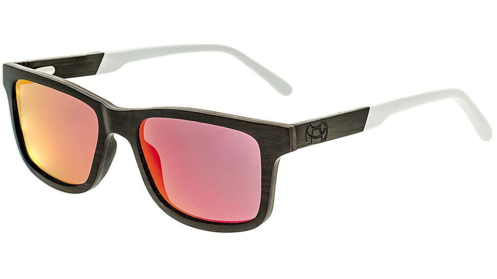 Earth Wood Tide Sunglasses, Ebony Frame, Red/Yellow Lenses, ESG009BR