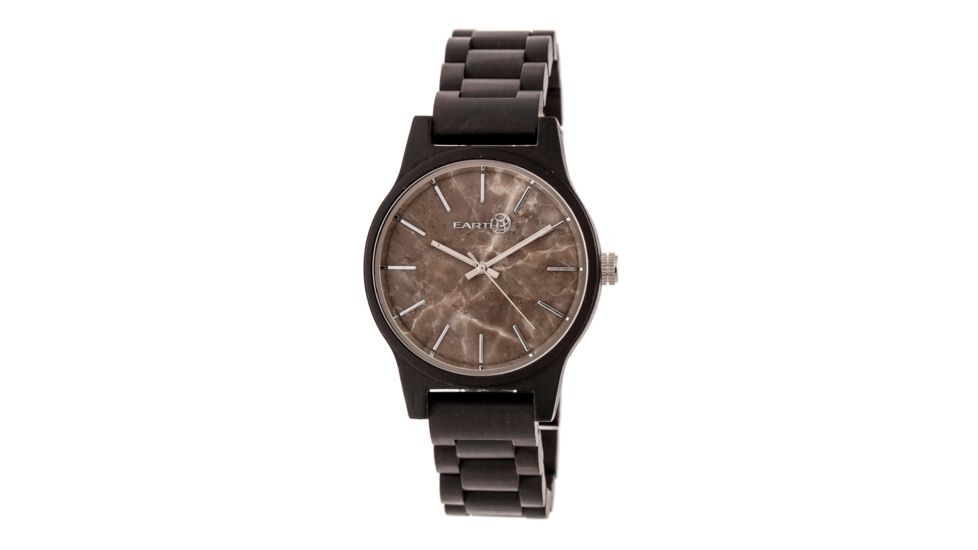 Earth Wood Tuckahoe Marble-Dial Bracelet Watch, Multicolor/Dark Brown ETHEW4802