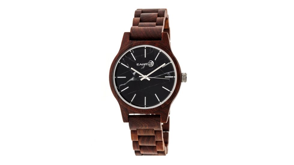 Earth Wood Tuckahoe Marble-Dial Bracelet Watch, Multicolor/Red ETHEW4803