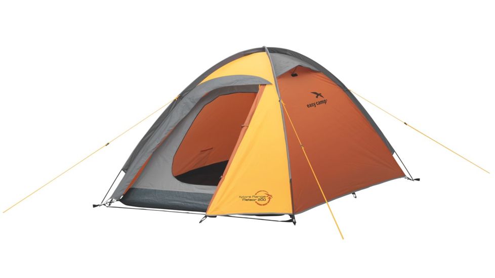 Easy Camp 2 Person Meteor 200 Tent, Orange / Gold 120190