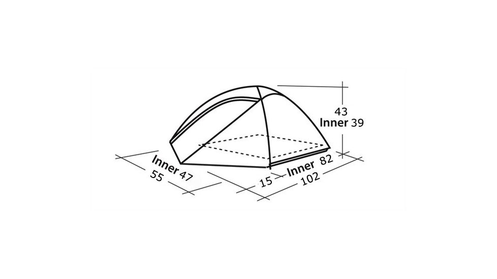 Easy Camp 2 Person Meteor 200 Tent, Orange / Gold, 120190