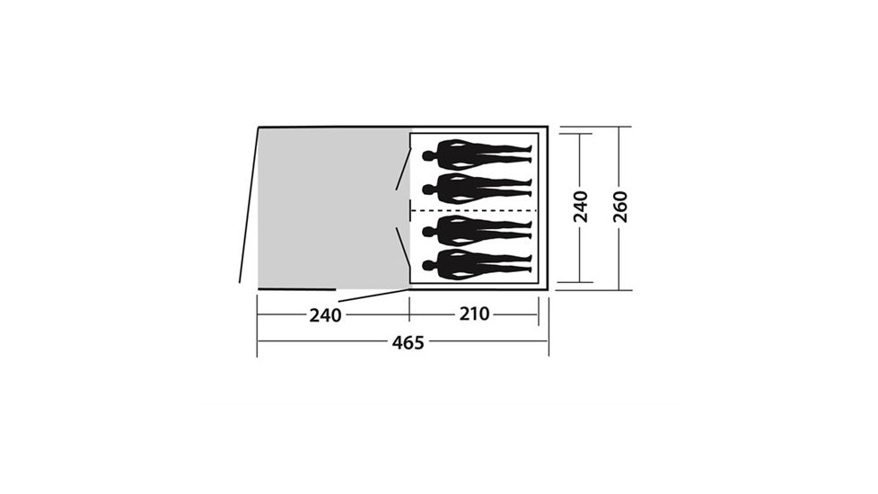 Easy Camp 4-Person Galaxy 400 Tunnel Tent, 2 Rooms, Light/Dark Blue, 5709388076533