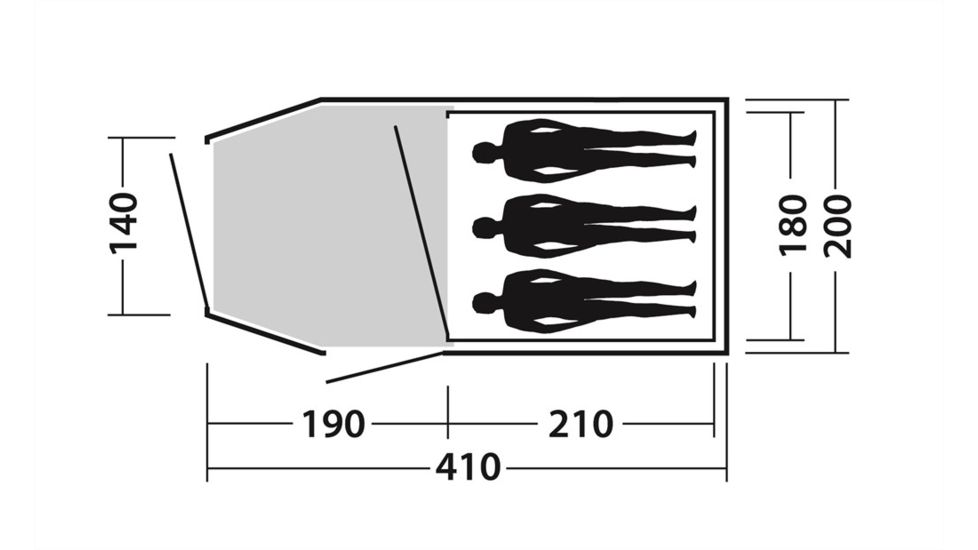 Easy Camp 3-Person Spirit 300 Tunnel Tent, Light/Dark Blue, 5709388080318