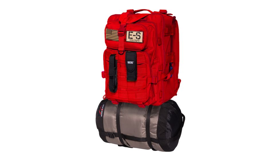 Echo-Sigma Emergency Systems Bug Out Bag Emergency Preparedness Kit, Red 9005645