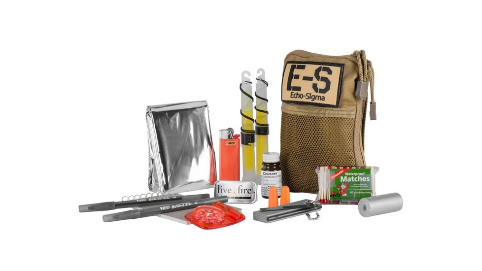 Echo-Sigma Emergency Systems Bug Out Bag Emergency Preparedness Kit, Coyote, ES-BOB-COY