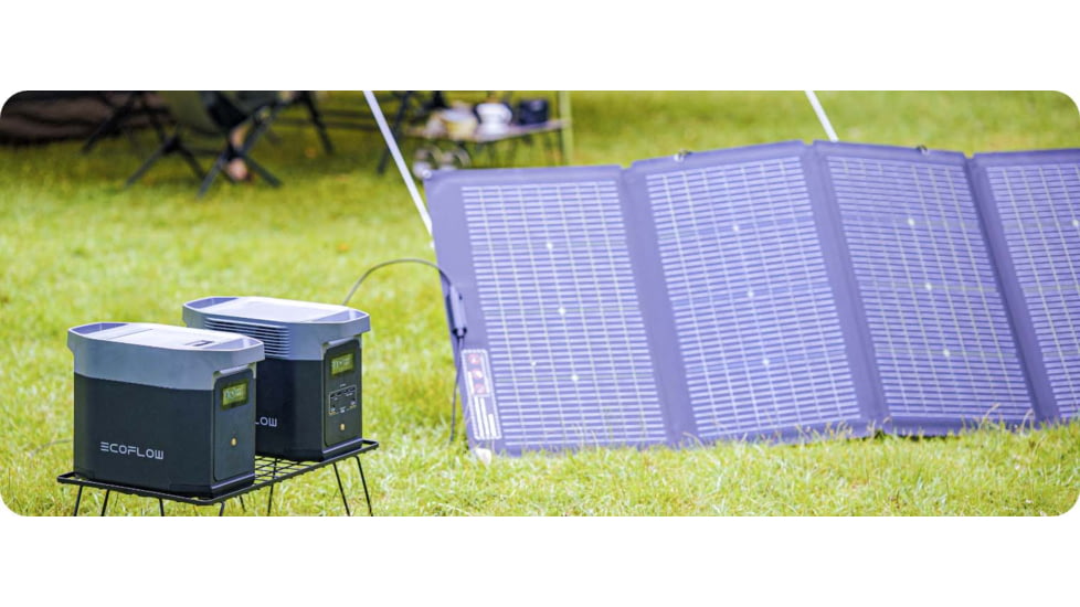 EcoFlow DELTA 2 w/ 1 Portable Solar Panel, 220W, Black, DELTA2-220W