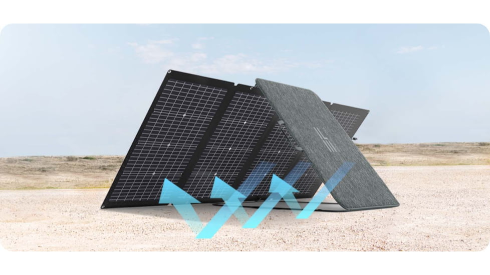 EcoFlow DELTA 2 w/ 1 Portable Solar Panel, 220W, Black, DELTA2-220W