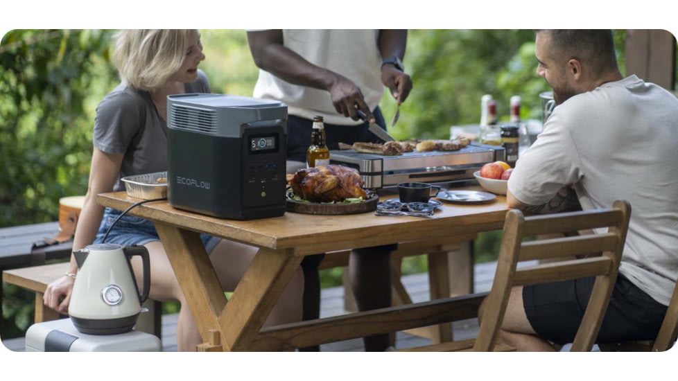 EcoFlow DELTA 2 w/ 1 Portable Solar Panel, 220W, Black, DELTA2-220W