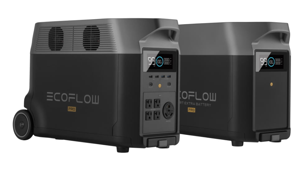 EcoFlow DELTA Pro Portable Power Station w/One Extra Battery, Black, DELTAPro-DELTAProEB-US