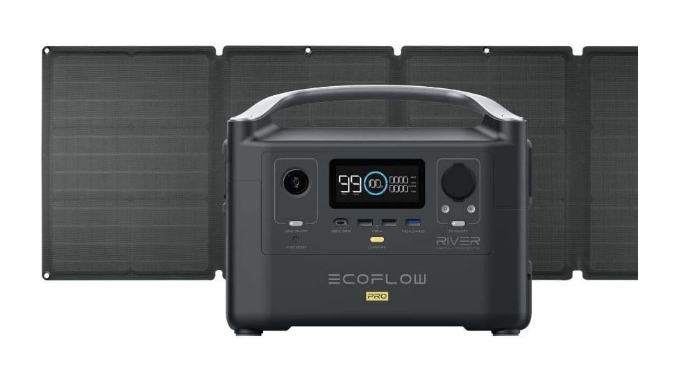 EcoFlow RIVER Pro w/1 Solar Panel, 110W, Black, RIVERPROAMSP111