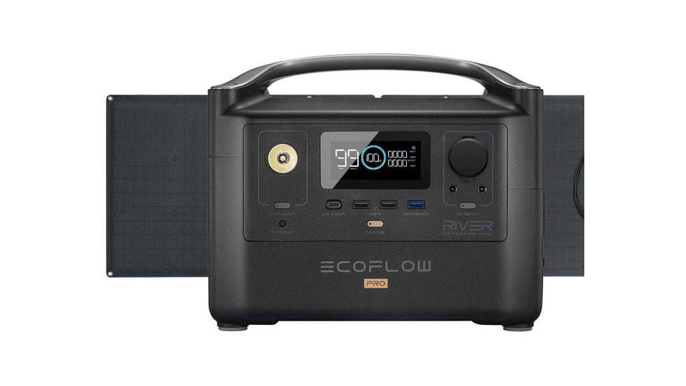 EcoFlow RIVER Pro w/1 Solar Panel, 160W, Black, RIVERAMPROSP161