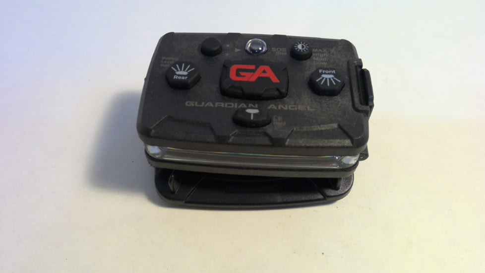 EDEMO Guardian Angel Elite Series Wearable Safety Light, Black Casing, White/Red/Blue Split Front, Red/Blue Split Rear, White Top Light, Red Work Light, ELT-R/B, EDEMO1