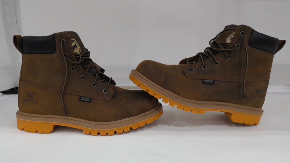 EDEMO Irish Setter Hopkins 83614 Mens Boot w/ Safety Toe, 6 in Height, Waterproof, Gaucho Leather, D Medium Width, Brown, 7.5, 83614D 075, EDEMO1