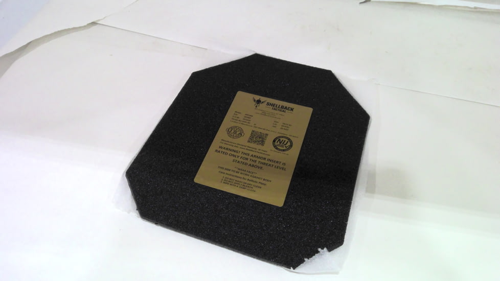 EDEMO Shellback Tactical Prevail Series AR1000 Level III+ Single Curve 10 x 12 Hard Armor Plate, Black, 10 x 12, SBT-AR1000RP-BK, EDEMO1