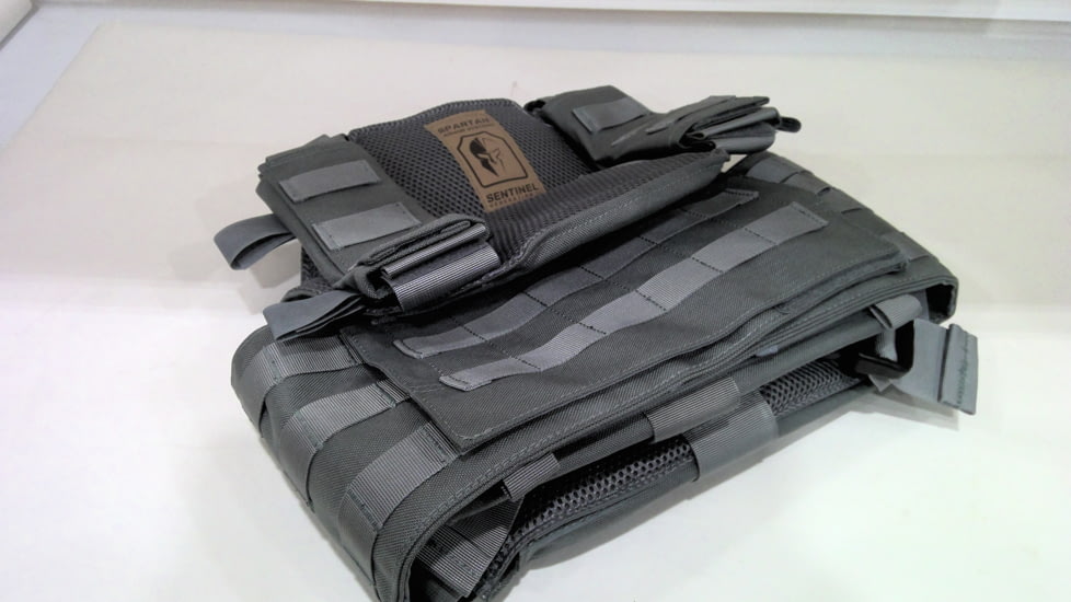 EDEMO Spartan Armor Systems Spartan Armor/Sentinel Plate Carrier and AR550 Level III+ Body Armor Package, Base Coat, Gunmetal Gray, Adjustable, SAS-PKG550-STNL-GG-KIT, EDEMO1