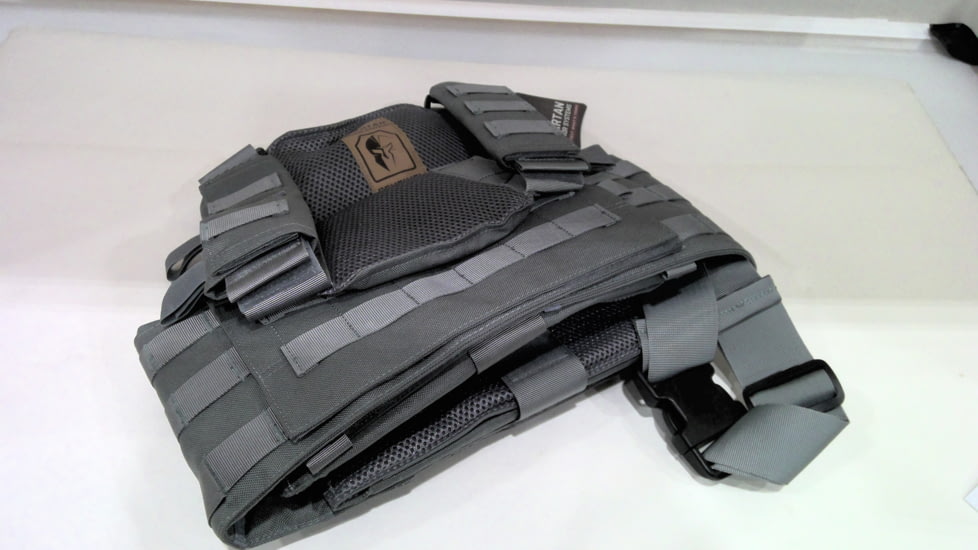 EDEMO Spartan Armor Systems Spartan Armor/Sentinel Plate Carrier and AR550 Level III+ Body Armor Package, Base Coat, Gunmetal Gray, Adjustable, SAS-PKG550-STNL-GG-KIT, EDEMO2