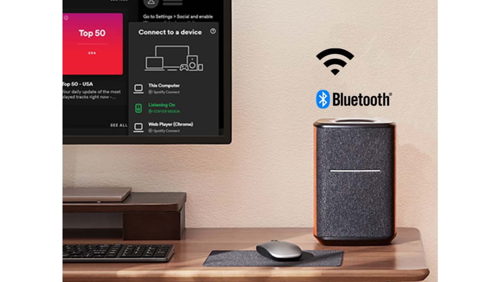 Edifier MS50A Tabletop Wi-Fi Speaker, Brown, 4005251