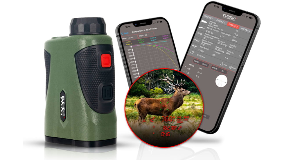 Element Optics Helix 1500 6x22mm Ballistic Rangefinder, OD Green, 50085